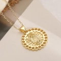 Vintage 18K gold plated Virgin Mary religious medal pendant necklace for women - Virgin Mary Style (25644)