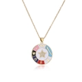 Collier plaqué or avec pendentif étoile en émail coloré et zircons cubiques brillants - Style Étoile Dorée (21225)