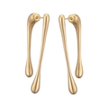 Luxurious 18K gold plated stainless steel teardrop earrings with a fluid, organic shape - Gold Style (45716)