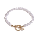 Detailed macro view of baroque irregular pearl bracelet with vintage gold OT toggle clasp - Bracelet (32077)