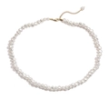 Elegante Barockperlenkette mit goldbeschichtetem Edelstahlverschluss und Verlängerung - Barockperlenkette (24846)
