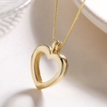 Collana con ciondolo a cuore apribile in oro 18K e catenina veneziana - Medaglione a Cuore Dorato (24863)