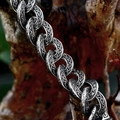 Bracelet Viking nœud celtique vintage en acier inoxydable moulé pour hommes - 19.5cm / Texture Nœud Celtique (BC8-082)