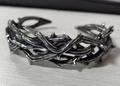 Bracciale a polsino aperto in stile punk gotico in acciaio inossidabile con spine - Stile Spine Vintage (BRG-063)