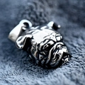 Retro stainless steel English Bulldog pendant necklace with vintage polished finish - Pendant Only (Without Chain)