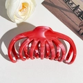 Red marble pattern octopus hair claw clip shown on an elegant aesthetic background - 10.5cm Watermelon - Red (89133)