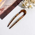 Klassische Haarnadel in U-Form mit Bernstein-Schildpatt-Muster und eleganter Harztextur - U-förmige Haarnadel / 11.5CM