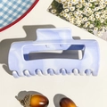 Detail of soft purple marble hair claw clip with cutout design on chic white background - 10.5cm Arc Square - Light Blue (89235)