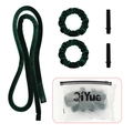 Donkergroene fluwelen heatless hair curler set met scrunchies en clips in een tasje - Flanellet / Verlengde Versie / Smaragd