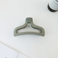 Matte bean paste green shark hair clip with hollow mermaid tail design and non-slip teeth - Beige Grey