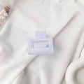 Detail of a square iridescent lavender hair claw clip on white silk background - Iridescent Square Style (4846925253247)