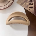 Flat matte milk tea silicone hair claw clip on fashion magazine backdrop - Moon Clip / Silicone / Matte Milk Coffee
