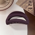 Deep purple matte hair claw clip with semi-moon hollow design on a stylish background - Moon Clip / Silicone / Matte Dark Purple