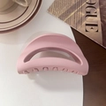 Minimalist matte dusty rose half-moon hair claw clip with silicone-like finish - Moon Clip / Silicone / Matte Dark Pink