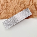 Detail of silver glitter surface on rectangular French acetate hair clip with shiny finish - Glitter Silver