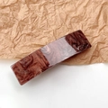 Detailed macro view of the polished tortoiseshell acetate surface on the rectangle hair clip - Quicksand Dark Coffee