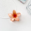 Romantic plumeria hair claw clip in orange pink gradient with translucent resin finish - Korean Pink Plumeria