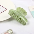 Elegant light green marble patterned acetate hair claw clip for women's hair styling - Fruit Green Marble