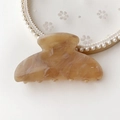 Large marble-patterned acetate hair claw clip in elegant beige and brown shades - Light Coffee Marble