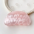 Elegant light pink acetate hair claw clip with marble texture for women stylish hair updos - Pink Water Ripple Round Head
