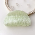 Elegant mint green marble pattern acetate hair claw clip with a glossy finish - Aqua Green Water Ripple Round Head