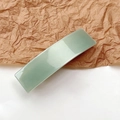 Elegant rectangular acetate hair clip in a polished light green finish for women - Lake Green