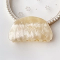 Creamy marble acetate hair claw clip with elegant pearlescent finish for women - Champagne Water Ripple Round Head