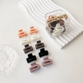 Set di mini mollette opache in colori macaron in una confezione trasparente - Stile Tonalità Calda Quadrato (Confezionato)