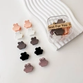 Mini pinces à cheveux ours en couleurs Morandi avec boîte cadeau et ruban doré - Style Ton Chaud Ours (En Boîte)