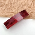 Elegant rectangular acetate hair clip featuring a deep red marble tortoiseshell pattern - Quicksand Wine Red
