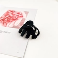 Dettaglio della pinza per capelli nera opaca con design a denti multipli su rivista - Nero