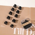 Lot de 10 mini pinces à cheveux noir mat avec boîte de rangement transparente - Style Noir Citrouille (En Boîte)