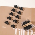Lot de 10 mini pinces à cheveux noir mat avec une boîte cadeau élégante - Style Noir Carré (En Boîte)
