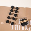 Mini pinces à cheveux fleurs noir mat dans une boîte cadeau avec étiquette Best For You - Style Noir Ours (En Boîte)