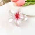 Pink gradient frangipani flower hair claw clip with pearlescent finish for women - Pearlescent Burgundy