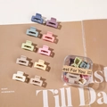 Mini pinces à cheveux mates en 10 couleurs macaron rangées avec une boîte de rangement - Style Coréen Carré (En Boîte)