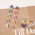 Lot de 10 mini pinces à cheveux mates macaron dans une boîte cadeau transparente - Style Coréen Queue de Poisson (En Boîte)