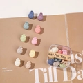 Lot de 10 mini pinces à cheveux mates pastel avec boîte de rangement pour coiffures - Style Coréen Sucette (En Boîte)