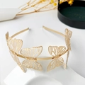 Elegante cerchietto farfalla dorato con design in metallo cavo su vassoio decorativo - Cerchietto in metallo-6 farfalle