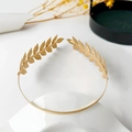 Elegante cerchietto a corona con foglie d'oro e texture dettagliate per acconciature - Cerchietto in metallo-2 foglie