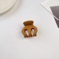 Petite pince à cheveux caramel mat pour queue de cheval et frange latérale - 5cm Pince Citrouille-Café au Lait Mat
