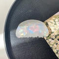 Detailed macro view of pearlescent acetate hair claw clip with colorful iridescent texture - 8cm Round Head Claw Clip / Iridescent Rice Beads