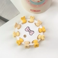 Set mit 10 Hasen-Haarspangen auf Displaykarte in warmen Pastellfarben für Mädchen - Gelber Hasenstil