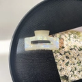 Rectangle iridescent acrylic hair claw clip with pearlescent finish on wooden plate - 7.5cm Rectangle Claw Clip / Phantom Yellow