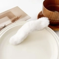 Barrette en peluche blanche avec fausse fourrure douce pour coiffure élégante - Grand Bec de Canard Blanc (12cm)