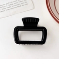 Molla per capelli rettangolare nera lucida per donna dal design minimalista - 6cm Quadrato Nero Lucido