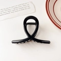 Pinza per capelli nera lucida con design incrociato per acconciature eleganti e moderne - 8cm Incrociato Nero Lucido