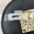 Iridescent pearlescent rectangular claw clip with acrylic shell texture for women - 10.5cm Rectangle Claw Clip / Phantom Grey