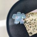 Iridescent light blue flower hair claw clip with holographic finish for women's hairstyling - 7cm Flower Claw / Fantasy Blue