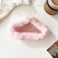 Close-up of soft pink plush cloud hair claw clip with a fuzzy texture and fabric lining - Light Pink